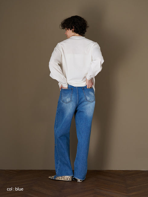 HIGH RISE TUCK WIDE PANTS /Y253-31101